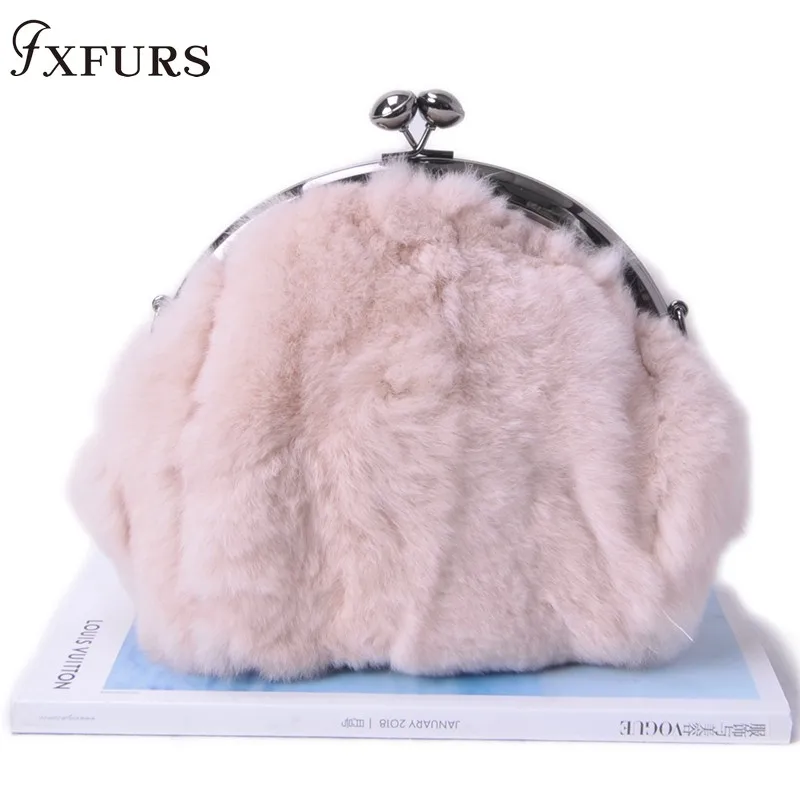 

2019 New Real Rabbit Fur Handbag Fashion Leisure Bag Monoclinic Popular Chain Carrying Bag Hdsp Genuine Rabbit Fur Bags Wrist