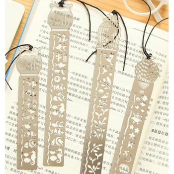 

Ultra-thin Metal Bookmark Tape Ruler Brief Book Marker Fashion Bookmarks For Books Stationery Gifts Delicate Cutout Book Mark