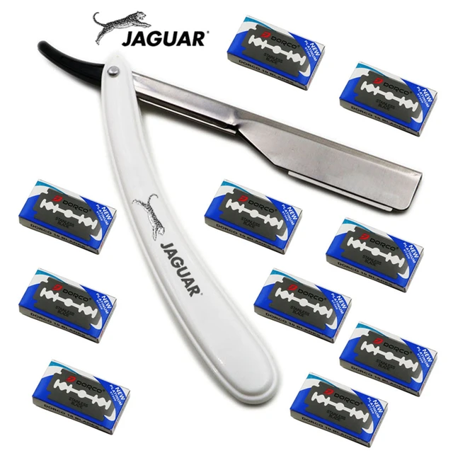 1set Men Straight Barber edge Razors Folding Shaving Knife Hair Removal Tools With 10pcs Blades 1razor add 100blades
