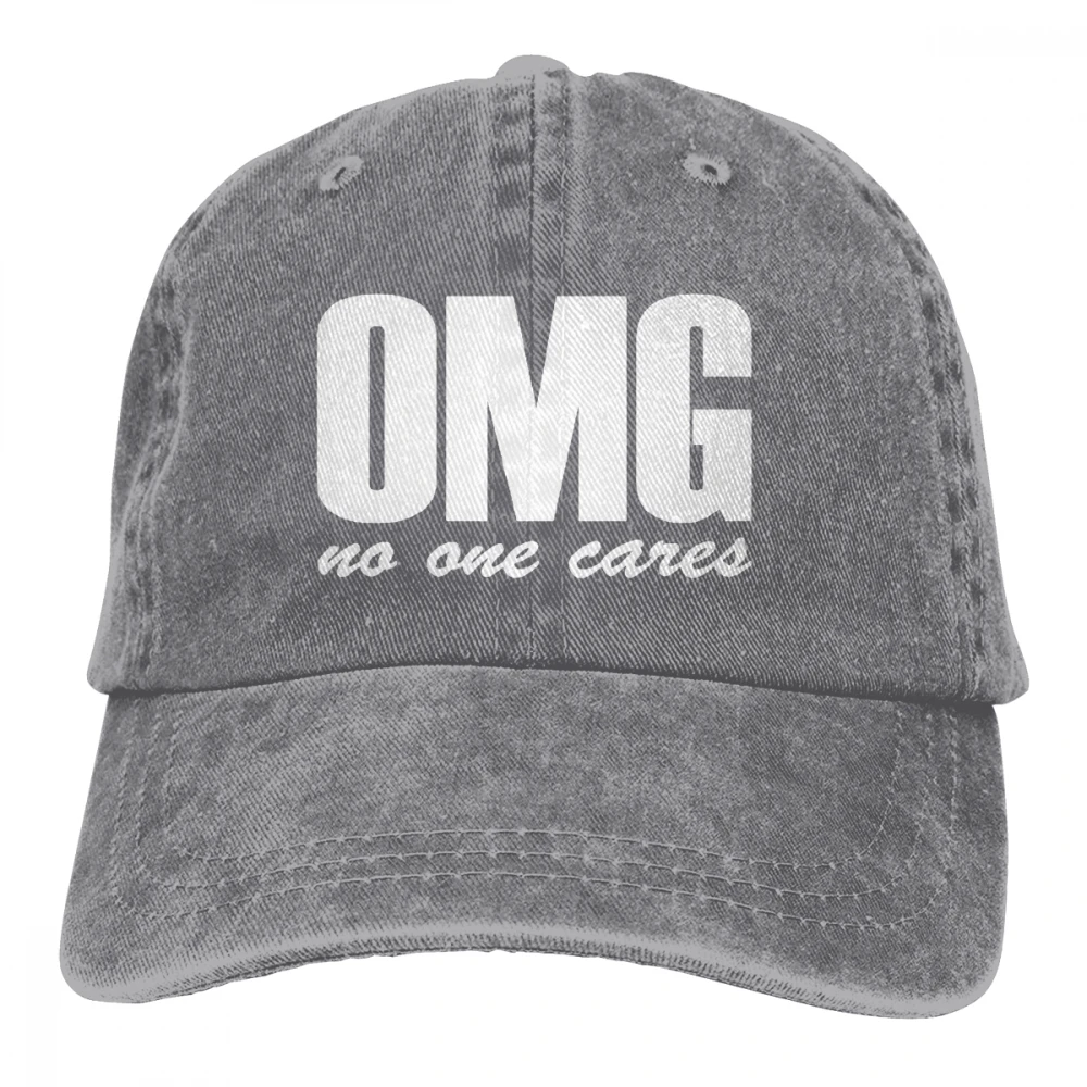 OMG No One Care Casquette черные унисекс Мужские Женские джинсовые бейсболка с ремешком кепки Регулируемая шляпа для гольфа папа