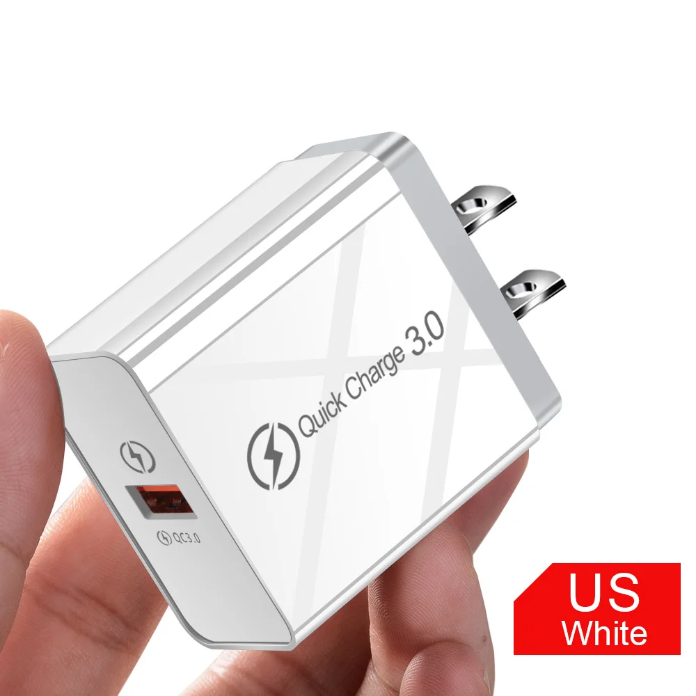 US White Charger USB зарядное устройство Быстрая зарядка 3,0 Быстрая зарядка настенный адаптер для samsung iphone Xiaomi Tablet портативное зарядное устройство для мобильного телефона QC 3,0 - Тип штекера: US White Charger