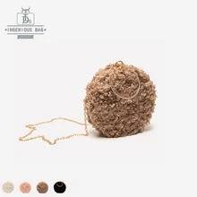 Новые зимние женские сумки Бархатная круглая сумка женская роскошная дизайнерская сумка через плечо вечерняя меховая сумка