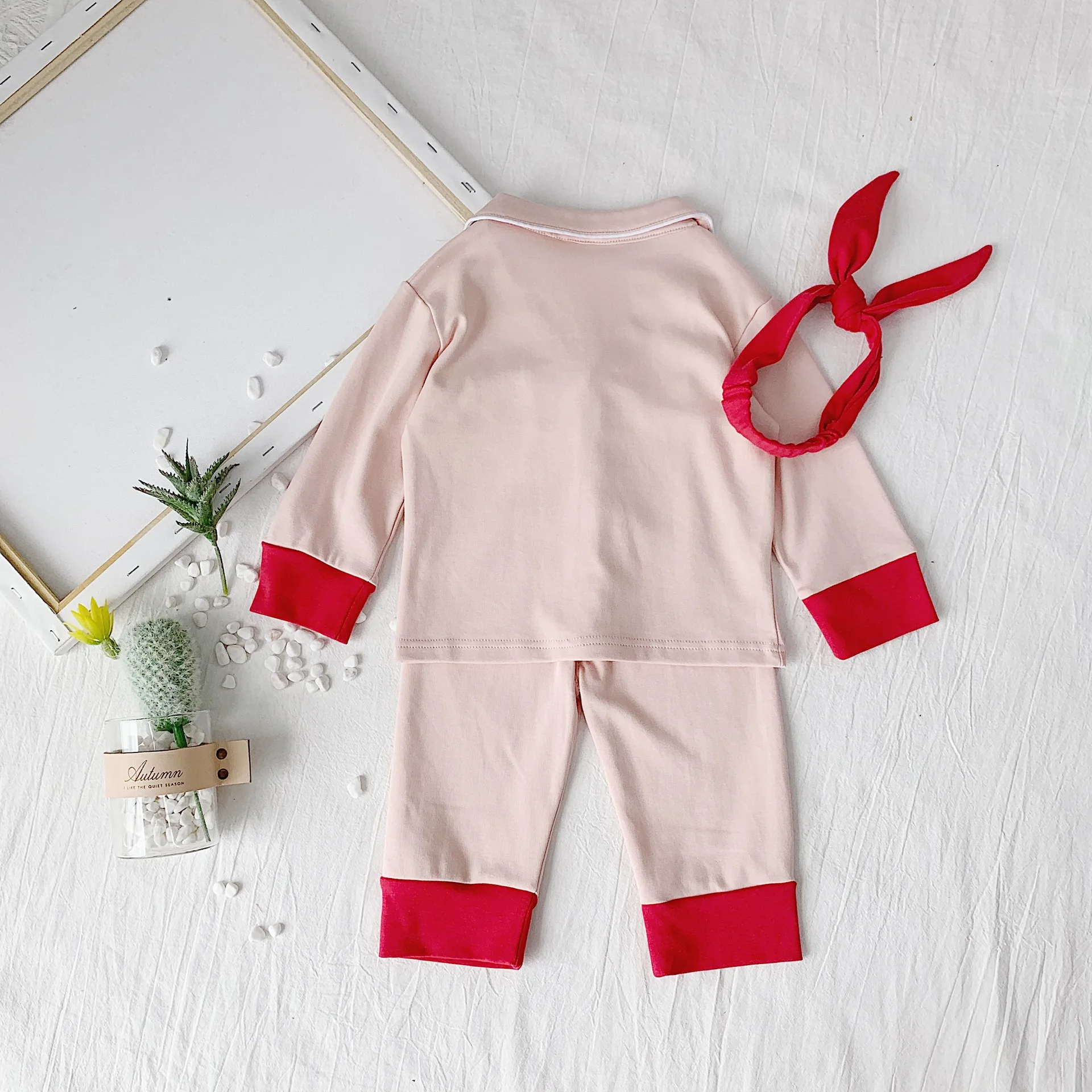 Детская одежда г., осенний костюм для маленьких мальчиков и девочек детские пижамы с длинными рукавами и вышивкой