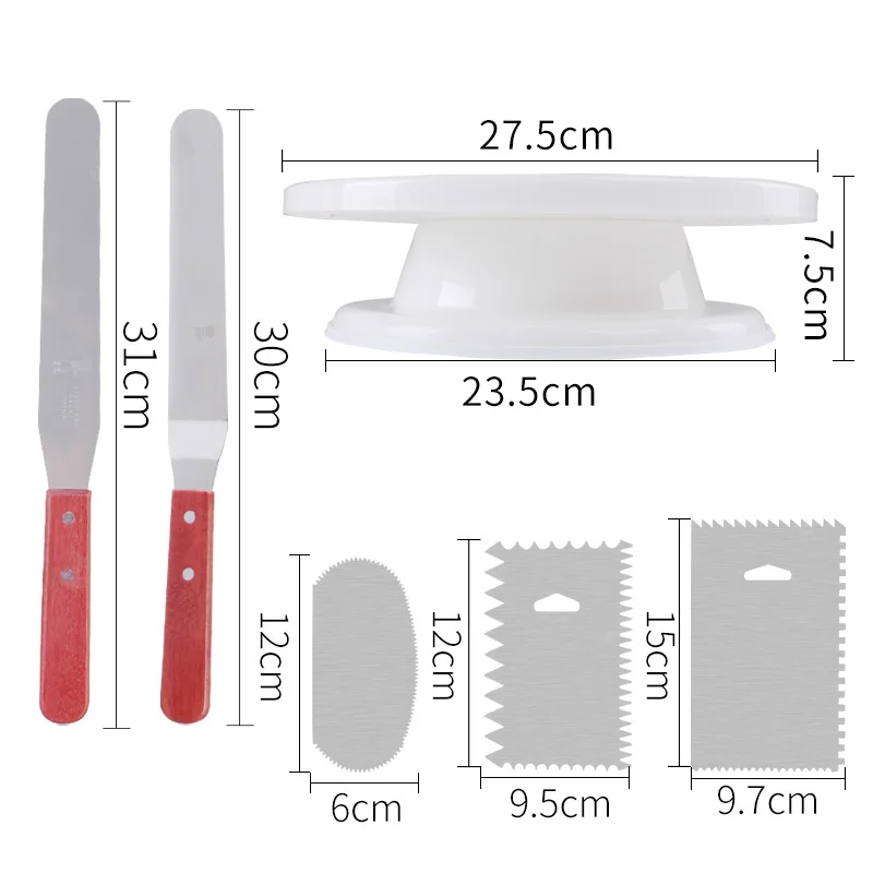 12 шт Многофункциональный комплект для украшения торта поворотный стол Набор