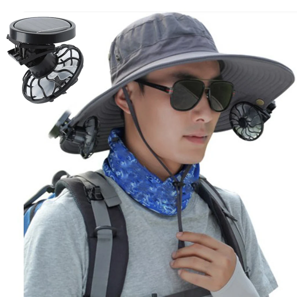 Clip-on Hat Mini Solar Powered Fan With 