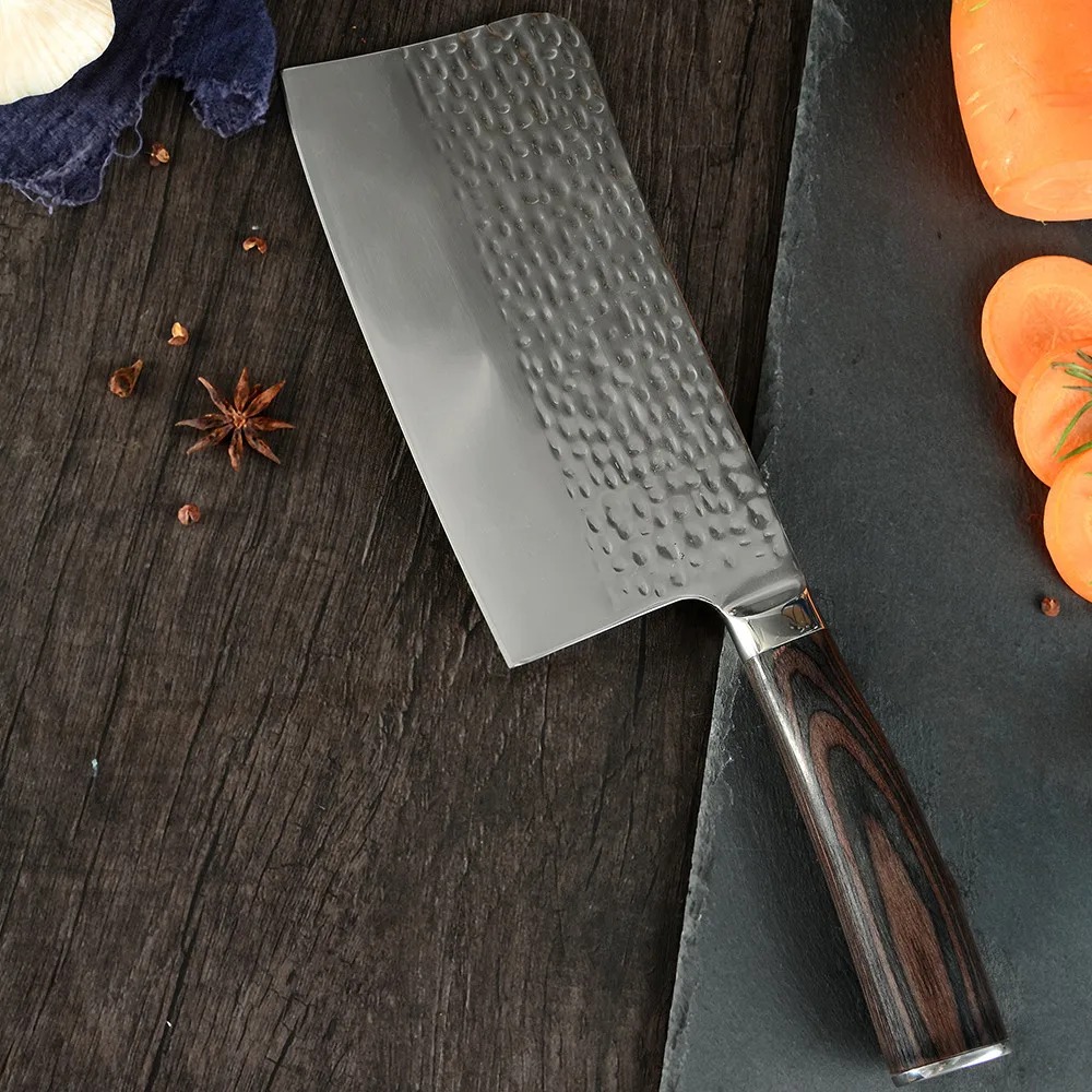 ZEMEN Chinese Cleaver Quality нержавеющая сталь 7 дюймов разделочная кость аксессуары для