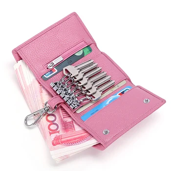 

Key bag multi-function men key ring leather key wallet ladies key ring housekeeper key organizer coin purse