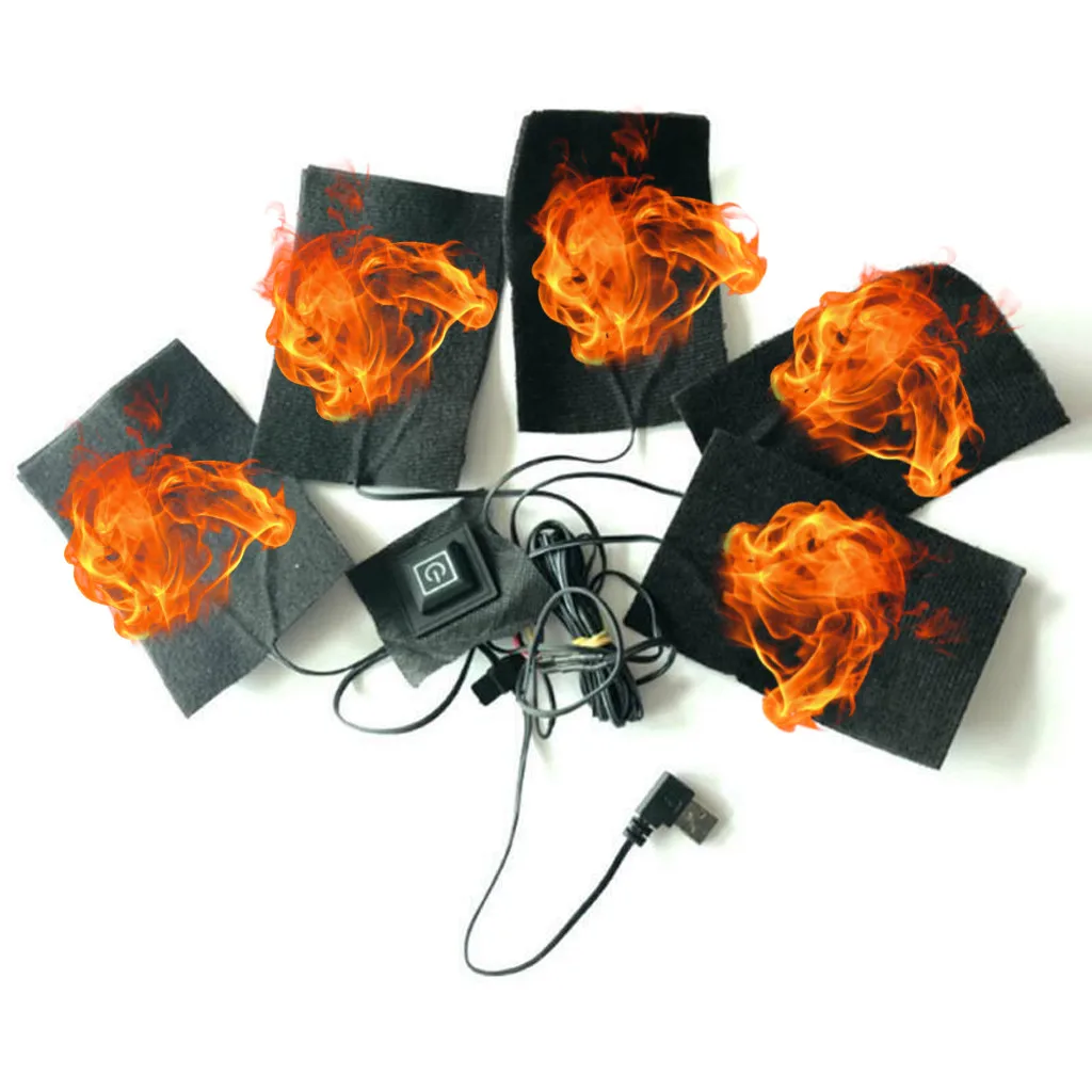 5 или 8 подушечек, 1 набор, USB зимняя теплая куртка с подогревом, грелки для улицы, теплая зимняя жилетка с подогревом, подушечки для DIY, одежда с подогревом