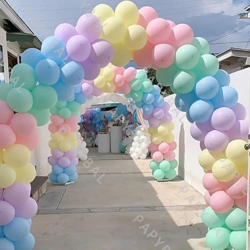 

122pcs Macaron Rainbow Decoration Garland Arch Kit Balloon set Candy Balloons Latex Round Wedding Birthday Bridal Kids Toy