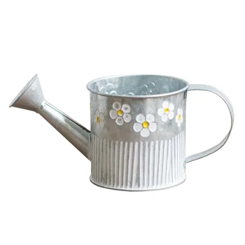 

With Handle Vintage Iron Balcony Wedding Craft Hanging Desktop Home Decor Display Stand Flower Bucket Portable Pot Holder