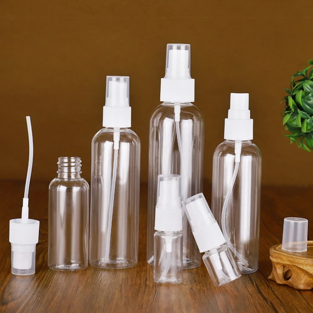 Garrafa spray recarregável de 100ml, spray vazio de plástico para animais domésticos, recipientes para limpeza desinfetante de mão, desinfetante de álcool