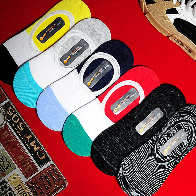 Хлопковые низкие носки для мужчин и женщин невидимые Нескользящие Новые Летние