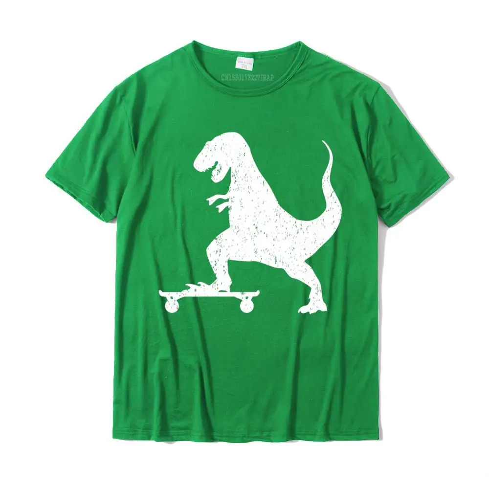 Camisa T-Shirt Funny O-Neck Summer 100% Cotton Man Tops Shirts Funny Short Sleeve Tee-Shirts Wholesale T-Rex on a Skateboard Grunge Dinosaur Skateboarding T-shirt__36298 green