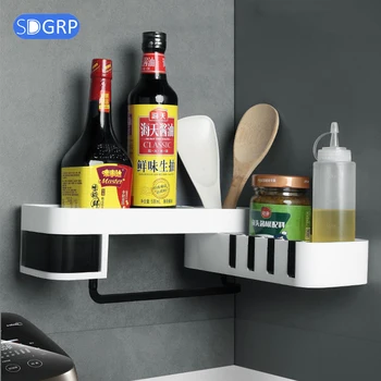 

Kitchen Bathroom Storage Rack Rotating Storage Rack Suction Cup Free Perforated Rack Wall-mounted Drain Rack Decoration Accessor