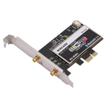 

WIRCARD for Intel AX200 WR-9200 Desktop PC 2974M 2.4G/5G BT5.0 PCI-E Wireless Card + Extended Antenna Dual Band WIFI Card