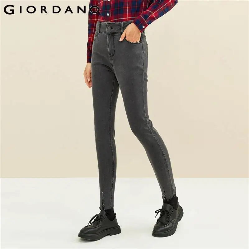 Giordano Women Pants Raw Edge Slim 