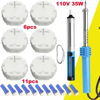 

6 PcsX27 168 Stepper Motor Instrument Cluster Tools Kit Solding Iron Pen Unit Solder Wire With 11Pcs LED Bulds For GM Car