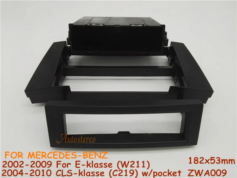 

11-009 Car radio fascia trim install kit for MERCEDES-BENZ E-klasse (W211) 2002-2009; CLS-klasse (C219) 2004-2010 w/pocket