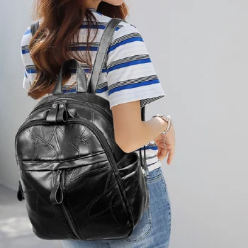 

2020 new backpack female soft leather backpack student schoolbag travel bag backpack women backpack small backpack