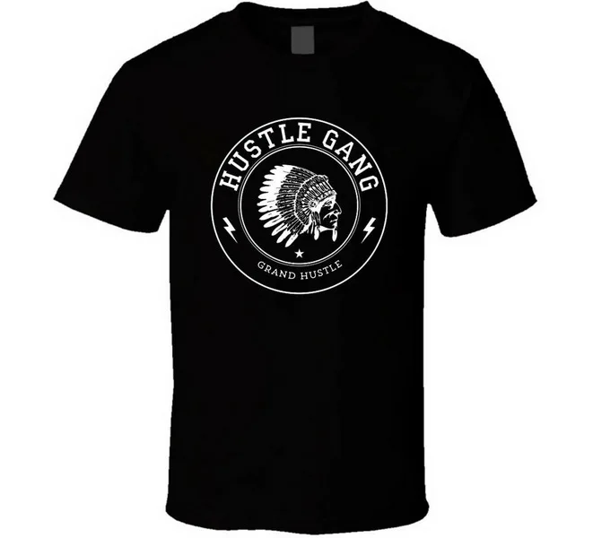 Hustle Ганг новая рубашка с логотипом черная белая футболка Мужская Бесплатная