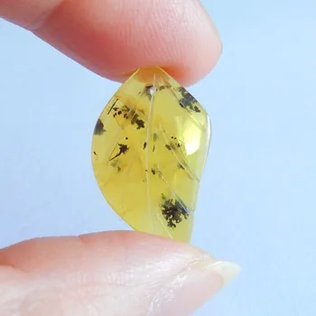 

Fashion jewelry Necklace,Carved leaf Yellow Opal Fashion jewelry diy necklace pendants,24x15x5mm,2.2g