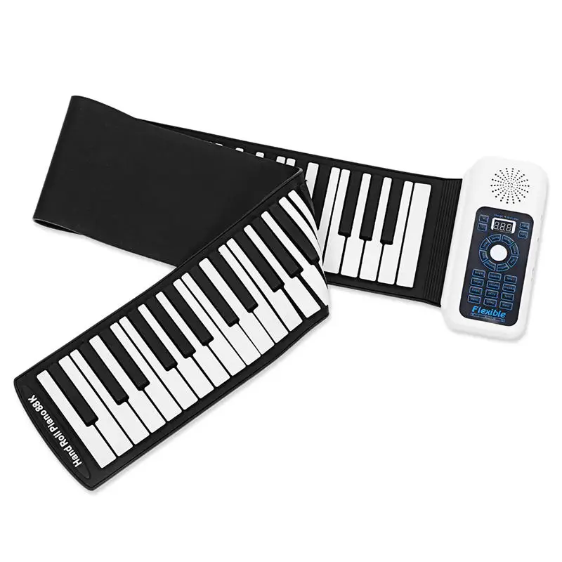 

Portable Silicone+plastic 88 Keys Hand Roll Up Electronic Piano Keyboard With MIDI Learning Learning Toy Music Toy Musical Instr