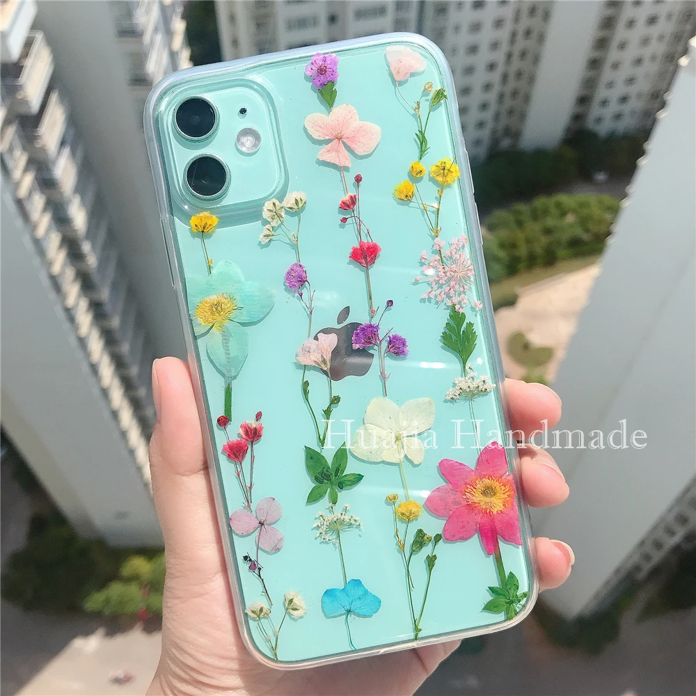Real Fresh Dry Flower Clear Case For Google Pixel 4A 4 XL 3ATransparent Case For Pixel 3 XL 2 XL 5 5G Soft Cover for women girl