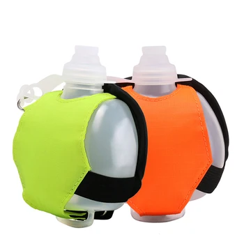

Portable mini wrist kettle Silicone outdoor cycling sports cup Fluorescent kettle Running gym soft hand-held water bottle