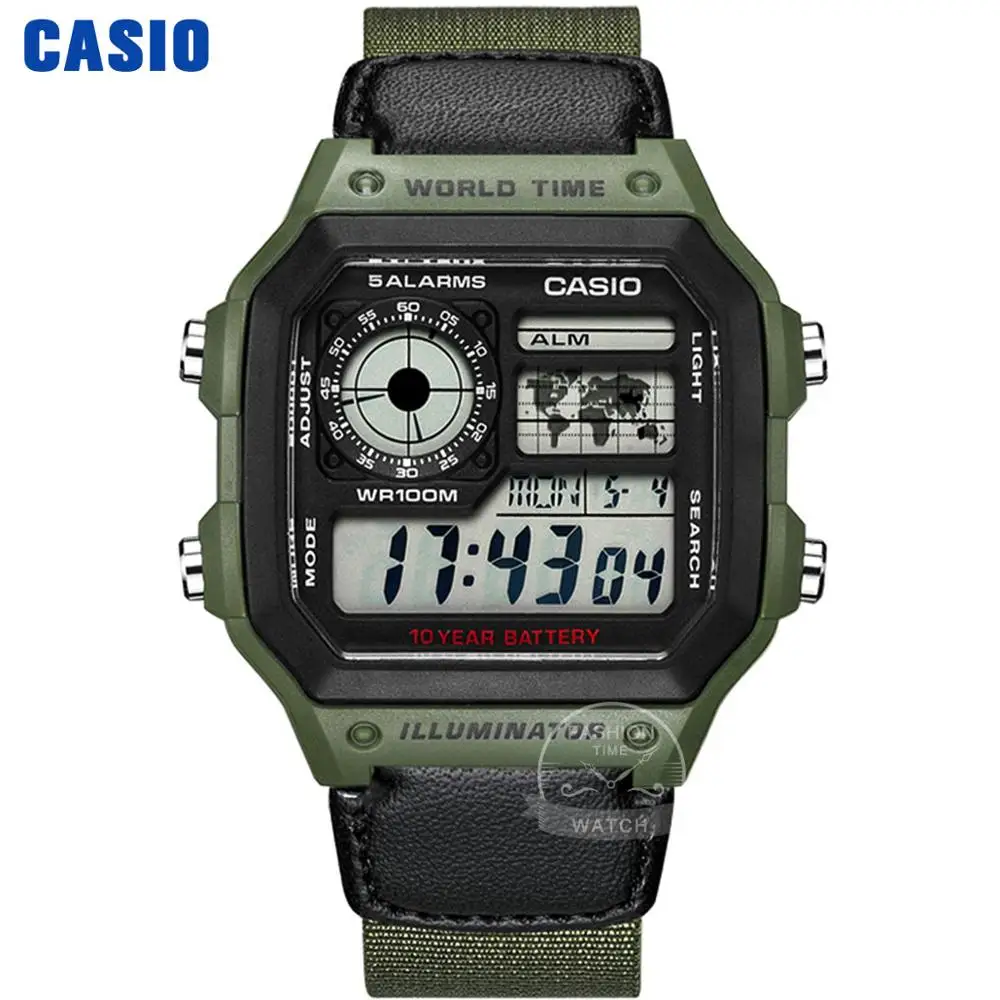 Часы Casio Взрыв часы мужские лучшие марки класса люкс LED военные цифровые часы спортивные Водонепроницаемые часы кварцевые мужские часы relogio masculino reloj hombre erkek kol saati montre homme zegarek meski AE1200 - Цвет: AE1200WHB3B