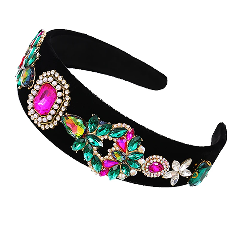 

ZHINI High Quality Luxury Colorful Zircon Crystal Hairbands For Women 2021 New Trendy Diamond Headband Hair Accessories Jewelry