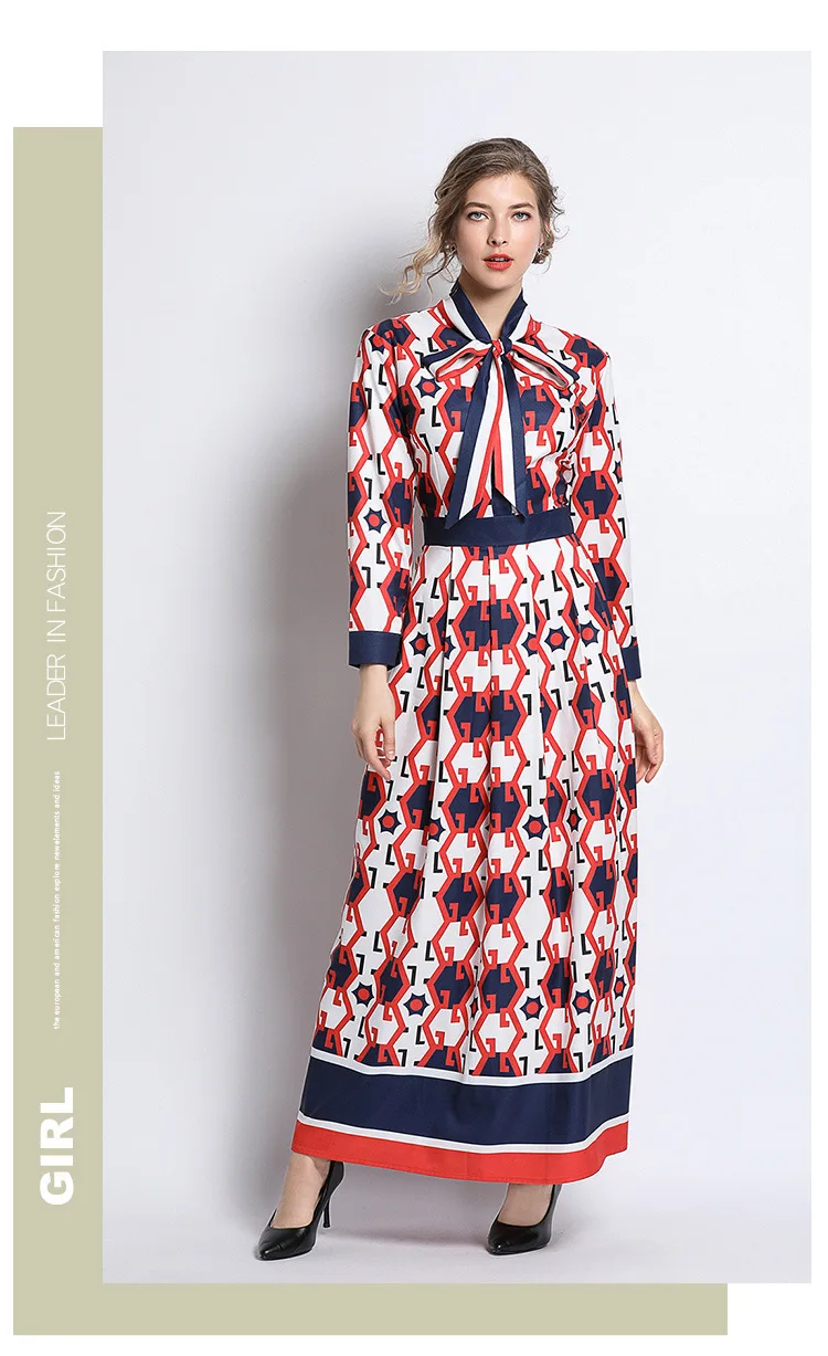Photo Shoot New Products WOMEN'S Dress Europe And America Photo Shoot Slim Fit Slimming Positioning Floral Printed Dress