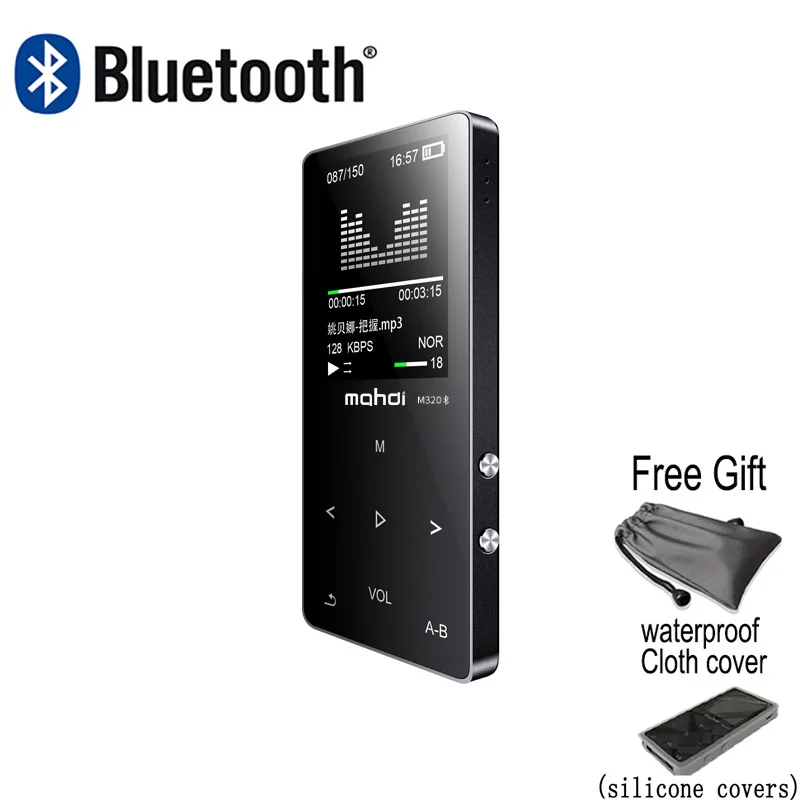 Металлический Bluetooth MP3 плеер без потерь HiFi MP3 музыкальный плеер с высококачественным звуком динамик электронная книга FM радио часы - Цвет: black pro