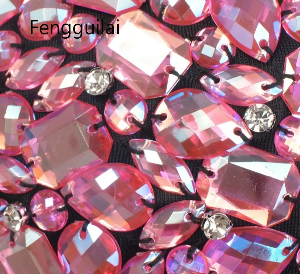 FENGGUILAI, новинка, фиолетовый, стразы, бисер, бюстье, жемчуг, бриллиант, пуш-ап, для ночного клуба, без косточек, женский бюстгальтер, укороченный топ, жилет размера плюс