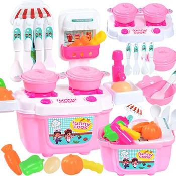 

Children'S Cartoon Family Kitchen Toys Green Plastic Parent Child Interaction And Open Up Thinking Baby Mini Kitchen Set Toy