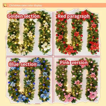

New Year 2021 Christmas Decorations For Home Xmas Garland Rattan Decorate Led Lamp Christmas Wreath Door Window Decorations