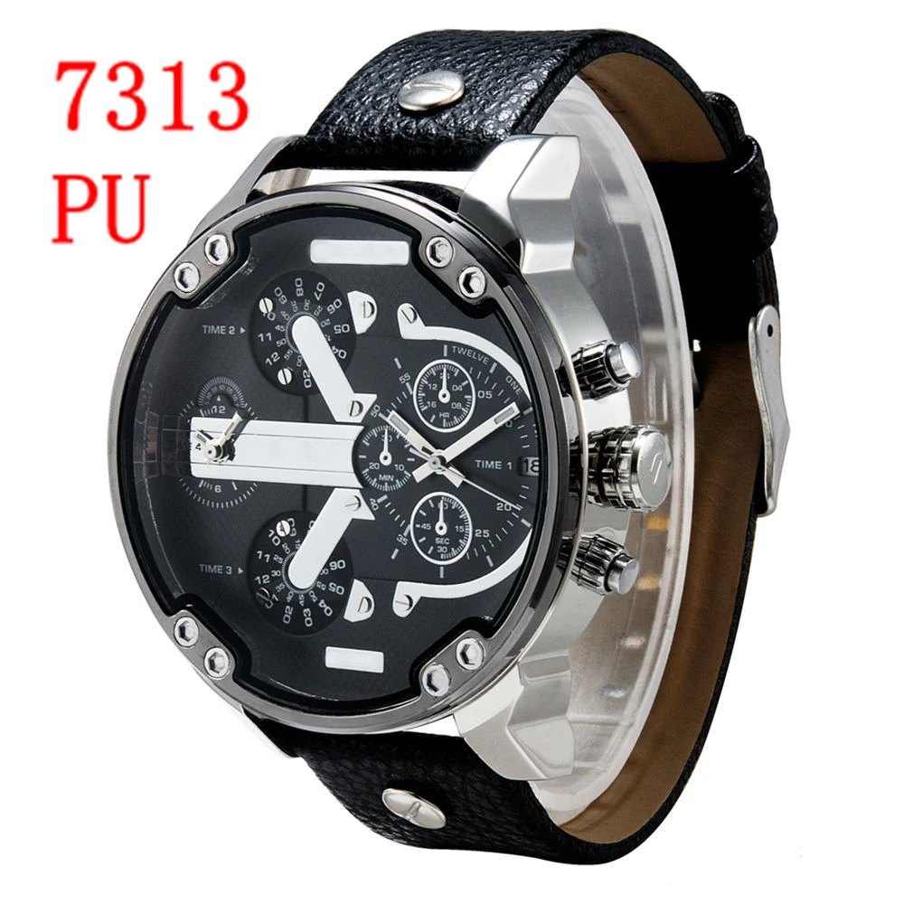 Купить дешево Male Quartz Sports Watch Multi time Zone Dermal Strap Finished Steel Case Multi