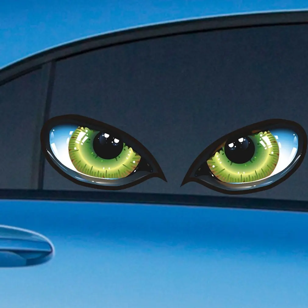 

3D Stereo Reflective Car Sticker Car Car Side Fender Eye Sticker Sticker Creative Rearview Mirror Applique Cat Eye Unicorn Fish