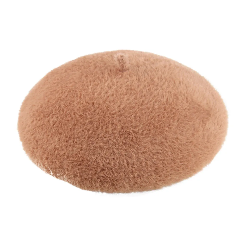 Feitong/детский однотонный кожаный берет с пуговицей, Шапка-бини