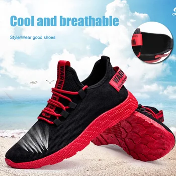 

Men Breathable Sports Shoes Spring Summer Running Shoes Soft Sole Comfortable Mesh Sneakers for Indoor Outdoor Wearing Marathon