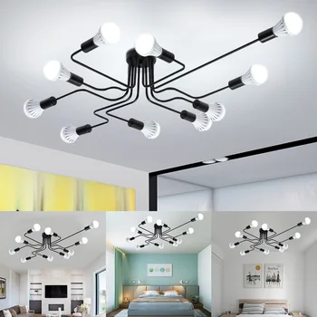 

Modern E27 LED Ceiling Chandelier Lighting 10 Heads Living Room Bedroom Chandeliers Home Lighting Fixtures vintage lamp
