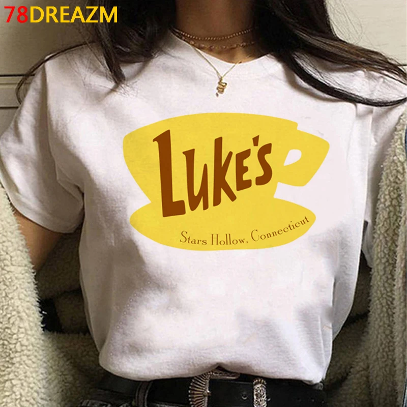 Kawaii Gilmore женская футболка летние топы Мультяшные Графические футболки Модная ТВ