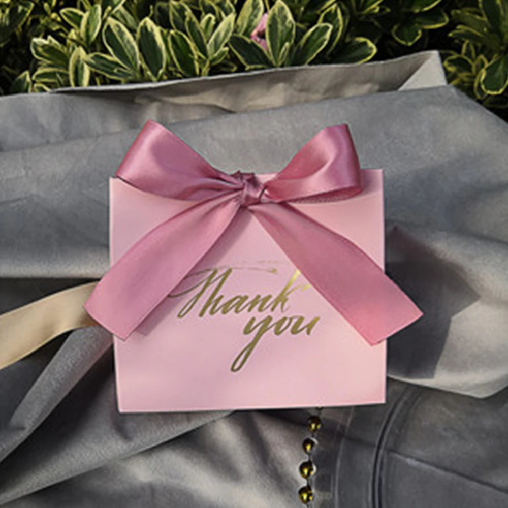 

25Pcs Thank You Printed PINK Candy Bag Box For Favor Gift Decoration/Event Party Supplies/Wedding Favours Gift Boxes Packing Box