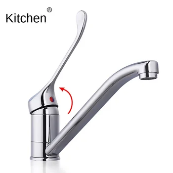 

Copper Faucet Wholesale Long Handle Basin Faucet Hotel Bathroom Hot and Cold Mixed Water Basin Faucet