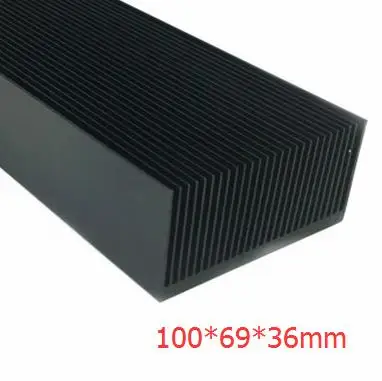 Большой Алюминиевый Радиатор охлаждения плавник для IC светодиодный Усилитель(черный и белый - Цвет лезвия: Black  100mm