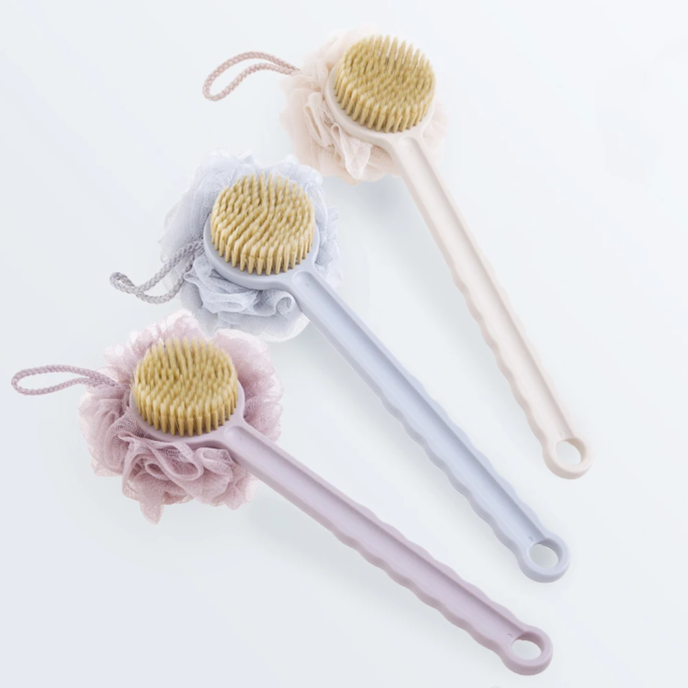 Body Multifunctional Cleaning Double Sided Home Sponge Massage Long Handle Ultra Soft Shower Back Scrubber Bath Brush Bathroom