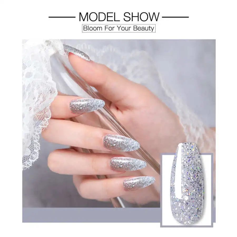 УФ Гель лак для ногтей с наконечником основа гель Блестящий Порошок Маникюрный