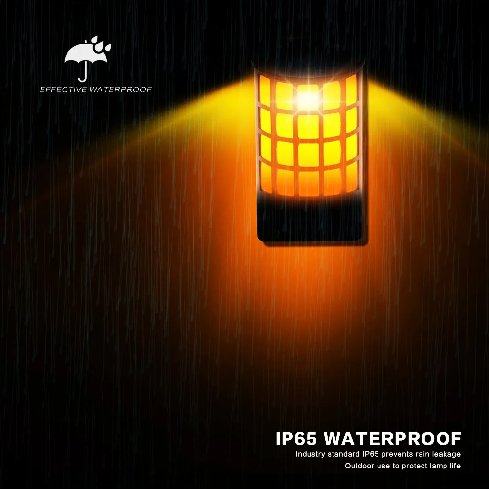 2 шт. СВЕТОДИОДНЫЙ Уличный настенный светильник на солнечной батарее пламенный