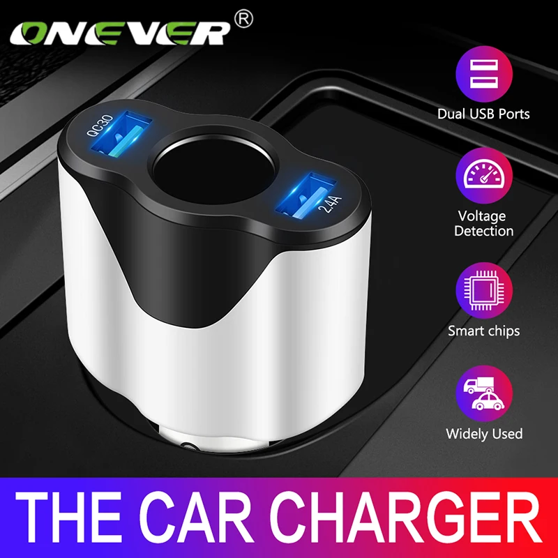 Автомобильное зарядное устройство Onever с двумя USB портами 12 24 В 120 Вт|Адаптер