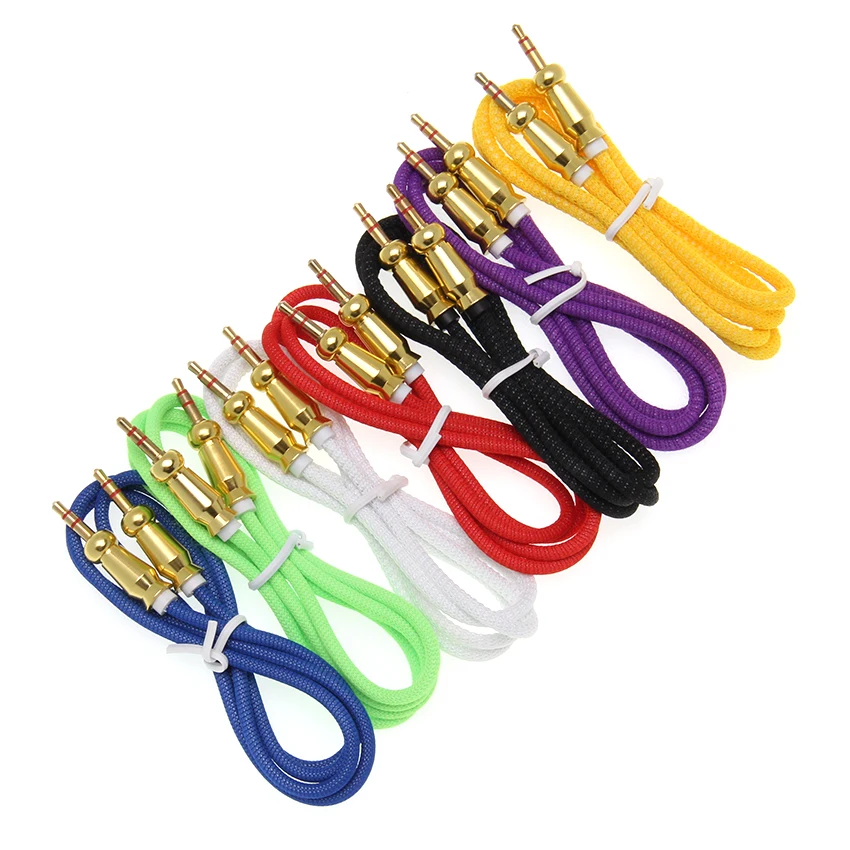 AUX Stereo Car Audio 3 5mm Cables Male to Male Extension Aux Cord 1M for iPhone Samsung Cellphone For Headphone Speaker MP4