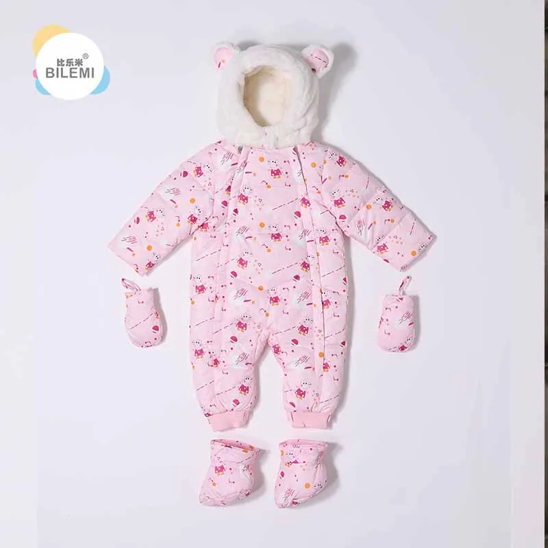 

Bilemi hooded rainbow unicorn mustard ivory baby girl strawberry romper